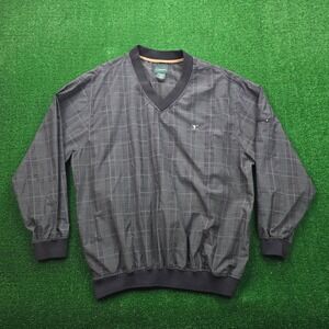 Catalina Windbreaker Mens‎ XL Plaid V-Neck Pullover Vintage Golf Lightweight
